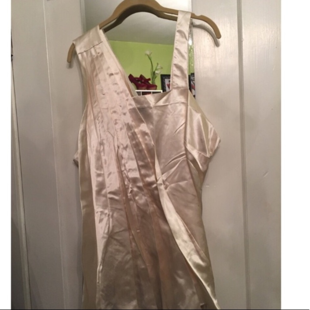 Ashley Stewart One Shoulder Champagne Blouse